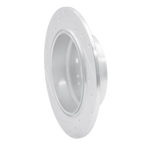 Honda CR-V Brake Rotor (1) - Rear Right - R1 Concepts - Drilled & Slotted - Silver - `02-`04